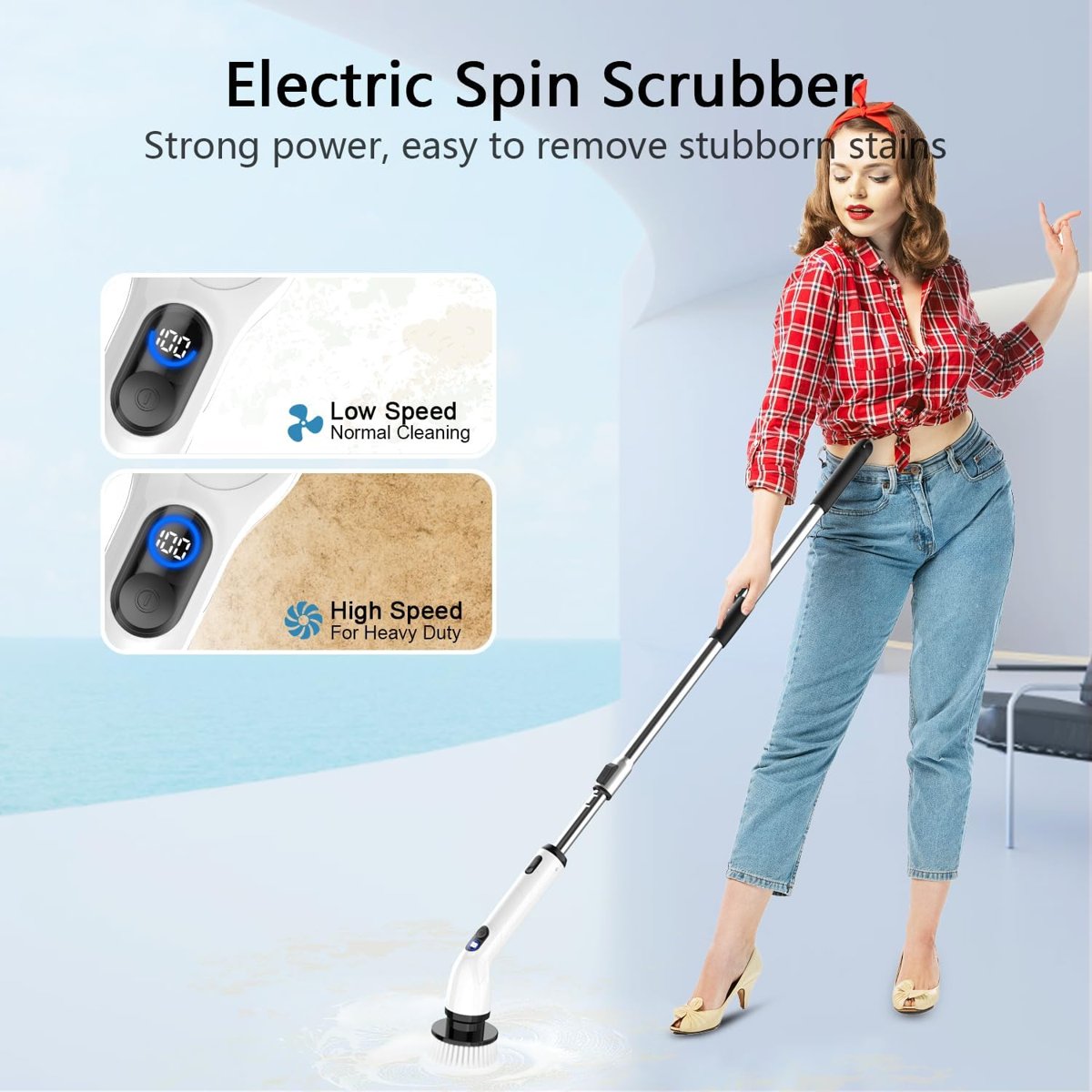 TUYU Electric Spin Scrubber with 8 Brush Heads, view 2