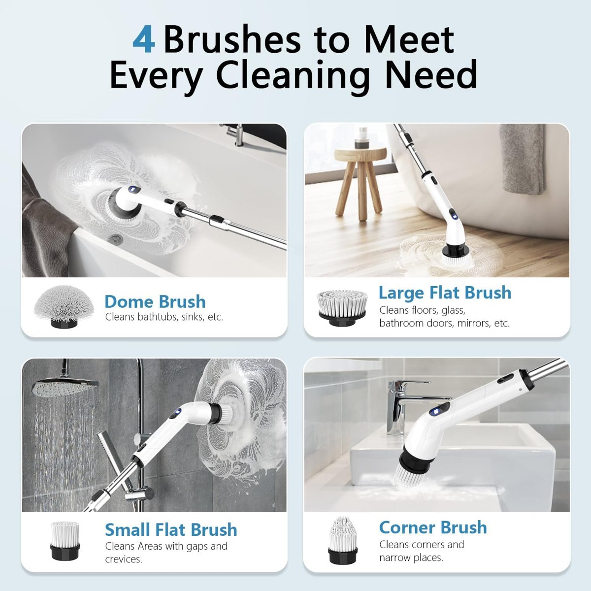 TUYU Electric Spin Scrubber with 8 Brush Heads, view 3